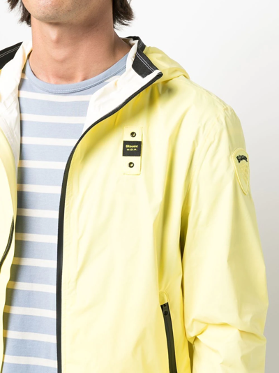 Shop Blauer Detachable-hood Zipped Jacket In Yellow