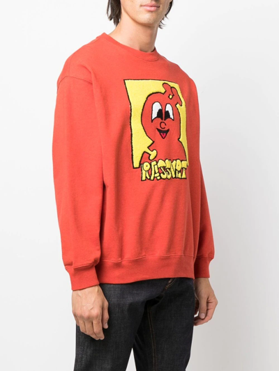 Shop Paccbet Captek Bouclé-graphic Sweatshirt In Red