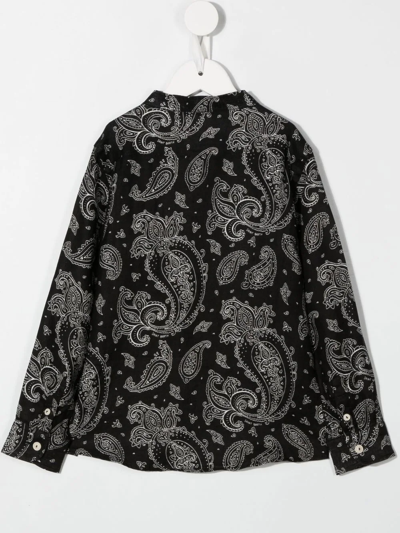 Shop Mc2 Saint Barth Paisley-print Button-up Shirt In Schwarz