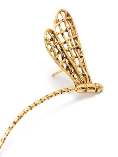 Shop Goossens Dragonfly Oversized Earrings In Gold