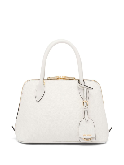 White Prada Promenade Saffiano Leather Bag
