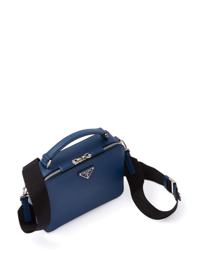 Shop Prada Brique Shoulder Bag In Blue