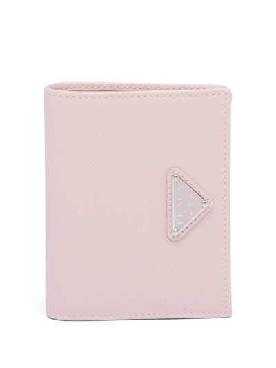 Prada Triangle-logo Saffiano Wallet In Pink