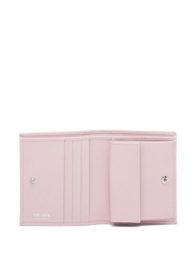 Prada Triangle-logo Saffiano Wallet In Pink