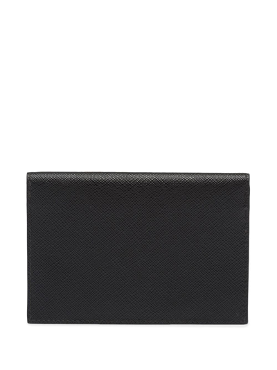Prada Triangle-logo Document Holder In Black