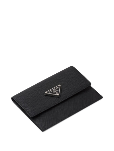 Shop Prada Triangle-logo Document Holder In Black