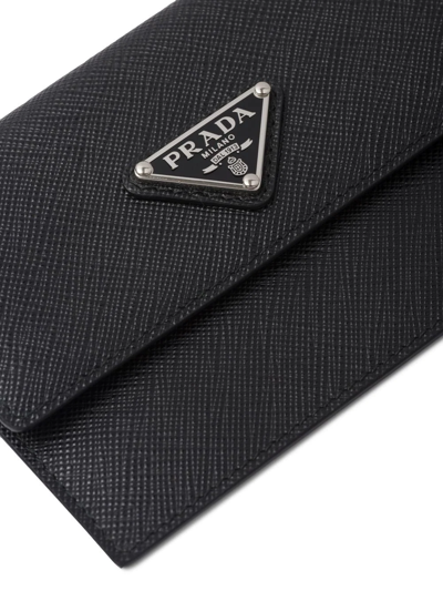 Shop Prada Triangle-logo Document Holder In Black