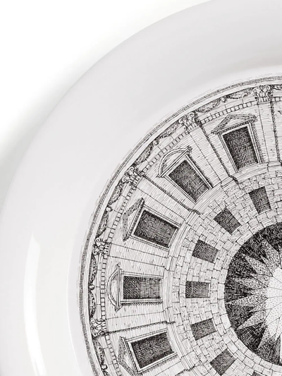 Fornasetti Cortile Small Tray In Weiss