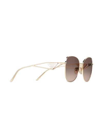 Shop Prada Symbole Oversize-frame Sunglasses In Gold