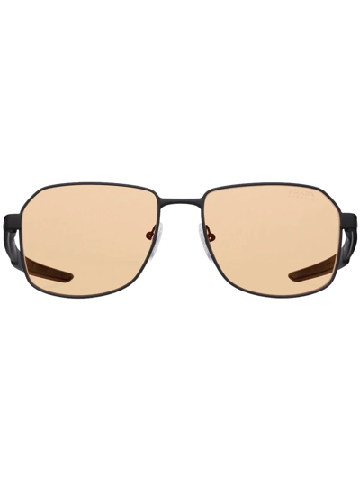 Shop Prada Linea Rossa Tinted Sunglasses In Black