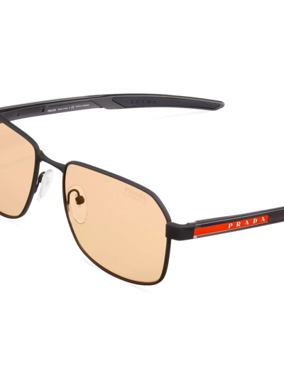 Shop Prada Linea Rossa Tinted Sunglasses In Black