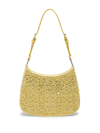 Shop Prada Embellished Cleo Shoulder Bag In Yellow