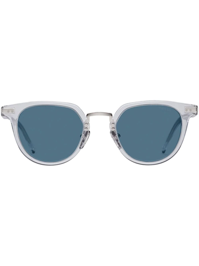 Shop Prada Round-frame Sunglasses In Blue