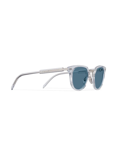 Shop Prada Round-frame Sunglasses In Blue