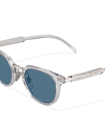 Shop Prada Round-frame Sunglasses In Blue