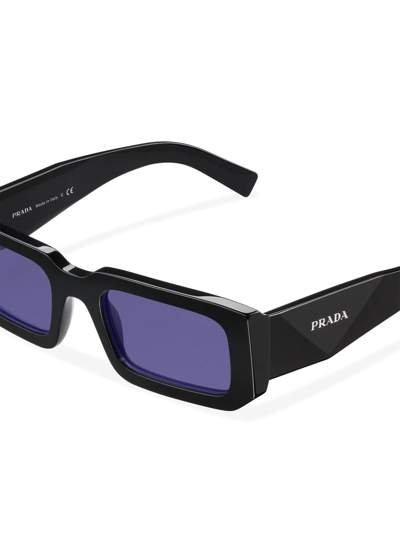 Prada Symbole Rectangle-frame Sunglasses In Purple