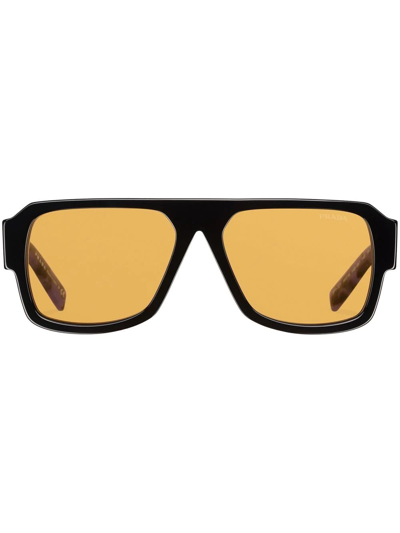 Shop Prada Pilot-frame Sunglasses In Brown