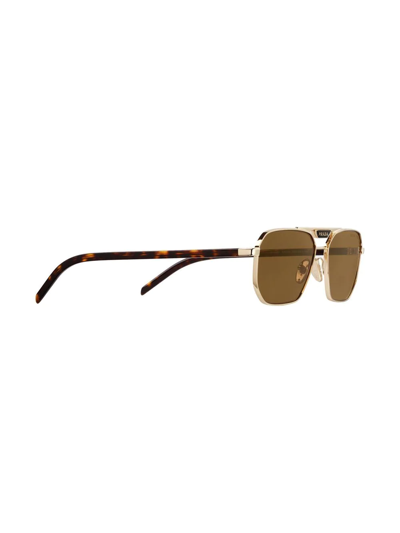 Shop Prada Symbole Pilot-frame Sunglasses In Brown