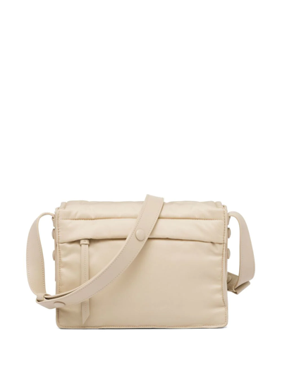 Shop Prada Small Padded Re-nylon Shoulder Bag In Neutrals