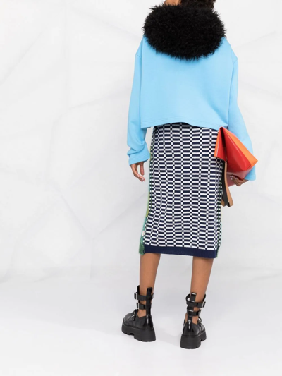 Shop Marni Mix-print Knit Skirt In Green