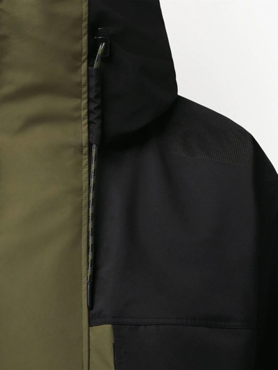 Shop Burberry Perforated Logo Two-tone Parka In Black