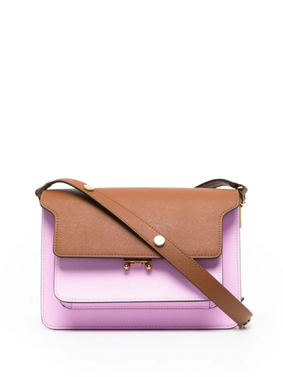 Shop Marni Colour-block Trunk Crossbody Bag In Pink