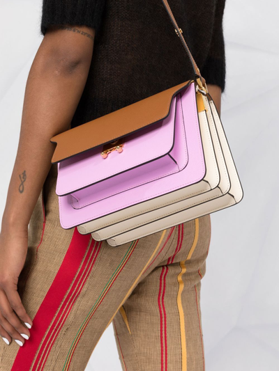 Shop Marni Colour-block Trunk Crossbody Bag In Pink