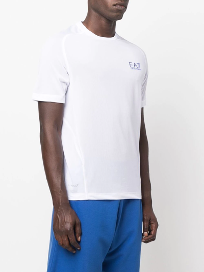 Shop Ea7 Logo-print Short-sleeve T-shirt In White