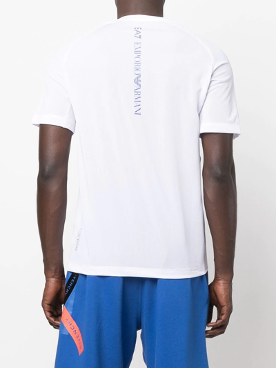 Shop Ea7 Logo-print Short-sleeve T-shirt In White