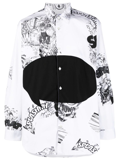 Shop Comme Des Garçons Shirt Comic-print Shirt In Weiss