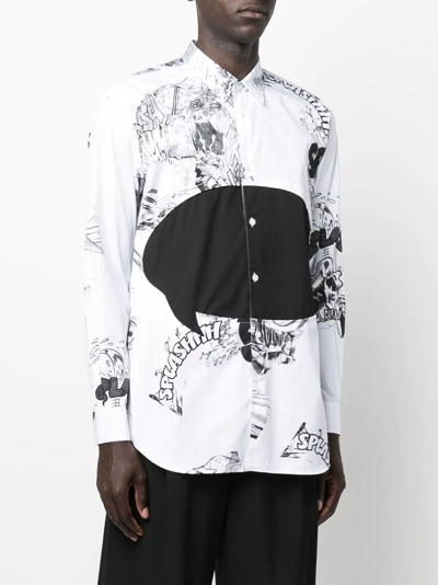 Shop Comme Des Garçons Shirt Comic-print Shirt In Weiss