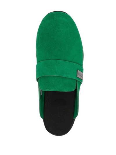 Shop Suicoke Suede-leather Slippers In Green