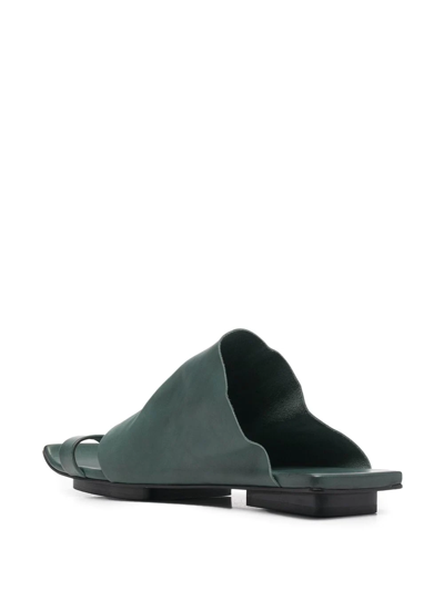Shop Uma Wang Open-toe Leather Sandals In Green