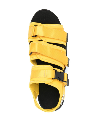 Shop Suicoke Triple-strap Sandals In Yellow