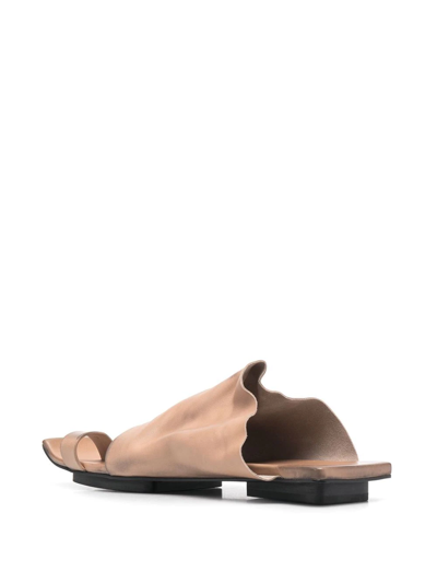Shop Uma Wang Open-toe Leather Sandals In Neutrals