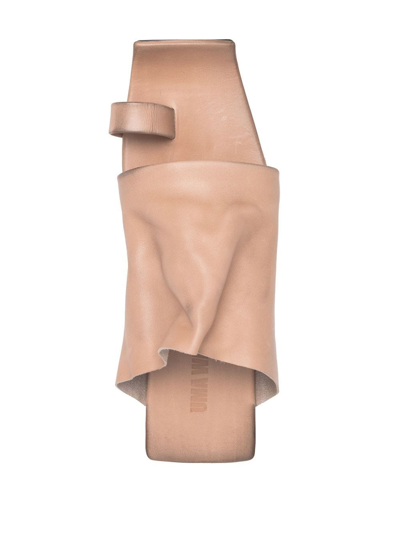 Shop Uma Wang Open-toe Leather Sandals In Neutrals