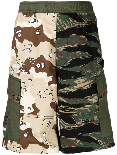 Shop Aape By A Bathing Ape Bape Camouflage Cargo Shorts In Grün