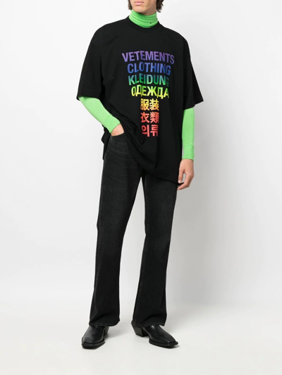 Shop Vetements Graphic-print Cotton T-shirt In Black