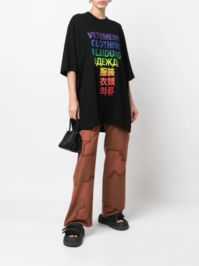 Shop Vetements Graphic-print Cotton T-shirt In Black