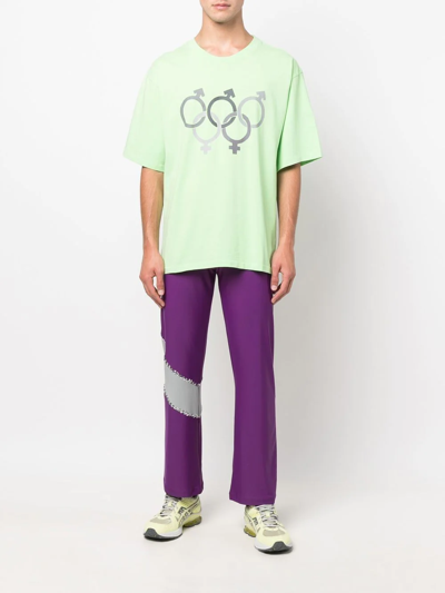 Shop Erl Olympics Sex Cotton T-shirt In Green
