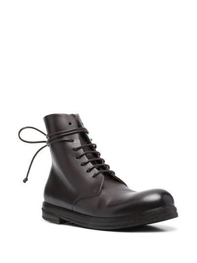Shop Marsèll Lace-up Leather Boots In Brown