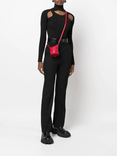 Alexander Mcqueen Micro The Curve Cross Body Bag In Red