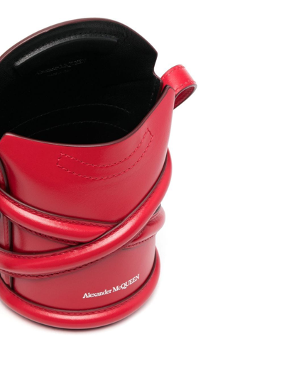 Alexander Mcqueen Micro The Curve Cross Body Bag In Red