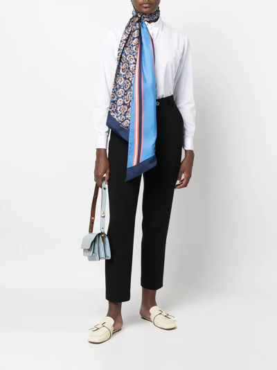 Ferragamo High Waist Jersey Trousers With Jewel Button In Black