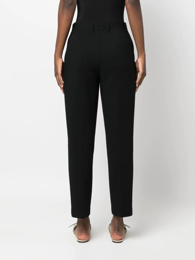 Ferragamo High Waist Jersey Trousers With Jewel Button In Black