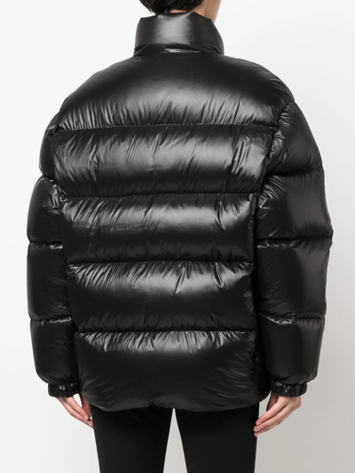 Prada Black Re-nylon Padded Jacket With Logo In Black
