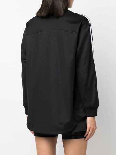 Shop Adidas Originals Embroidered-logo Zip-up Sweatshirt In Black