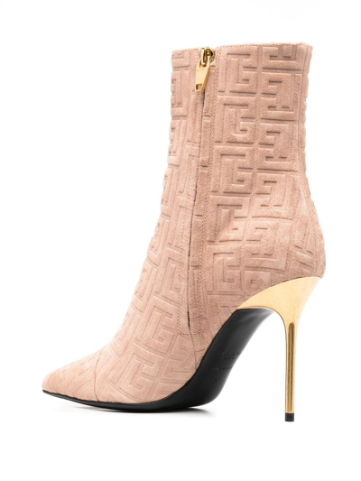 Shop Balmain Roni Ankle Boots In Rosa