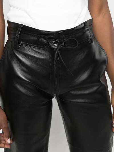 Shop Manokhi Carla High-waisted Leather Pants In Black