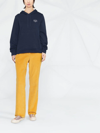 Apc Cotton Hoodie Manuela Marine In Blau